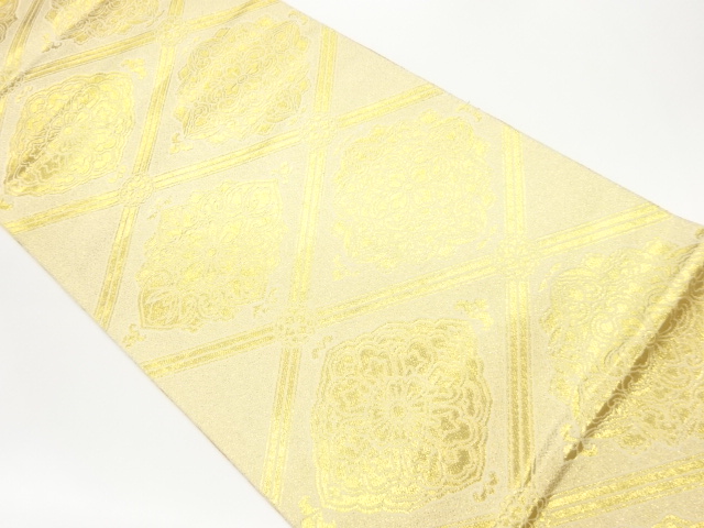 襷に華文模様織出しリバーシブル全通袋帯